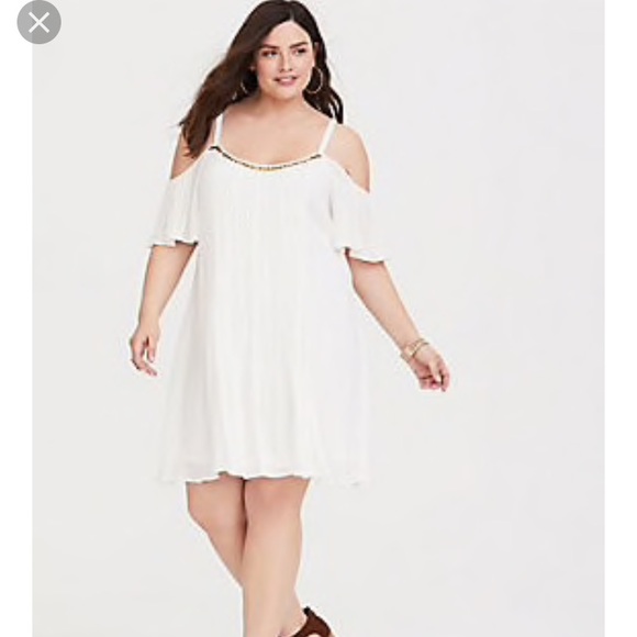 torrid Dresses & Skirts - NWT Torrid Ivory Gauze Trapeze Dress